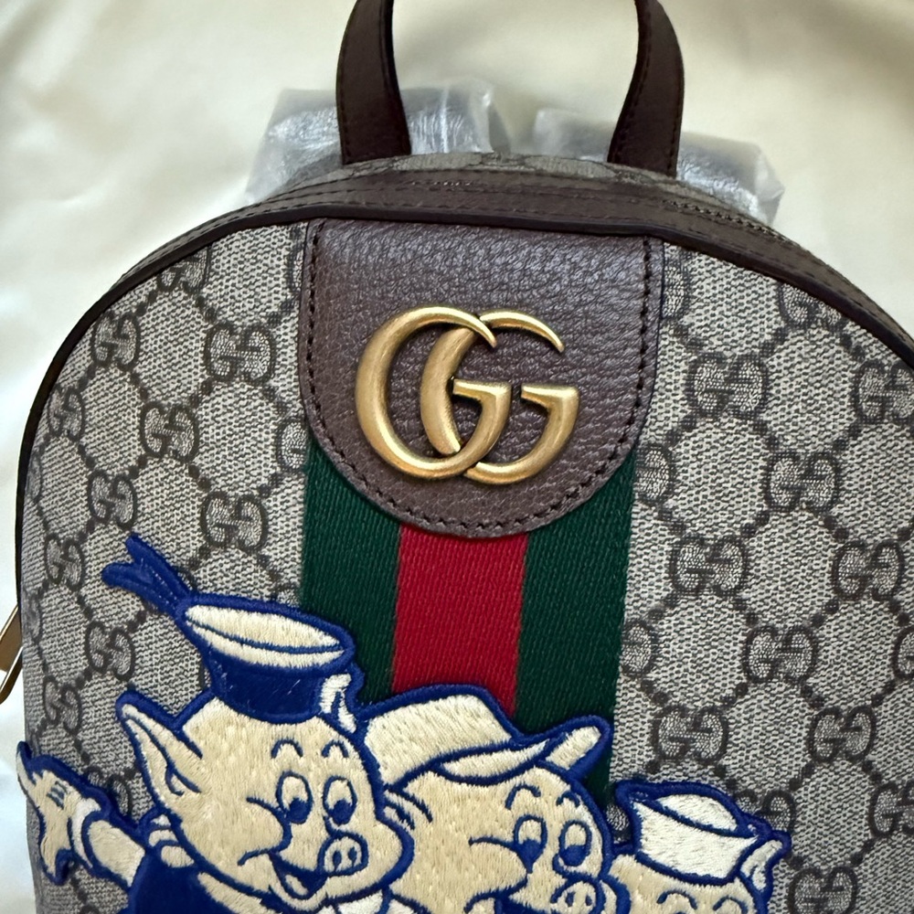 Gucci GG Supreme Ophidia Three Little Pigs Mini Backpack - Picture 3 of 8
